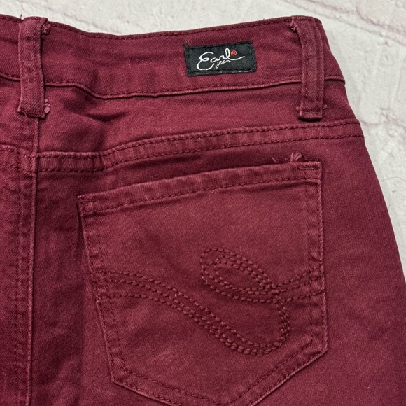 EARL JEANS “skinny ankle” fit Women’s  Burgundy Skinny Jeans size 2 GUC - Picture 4 of 16